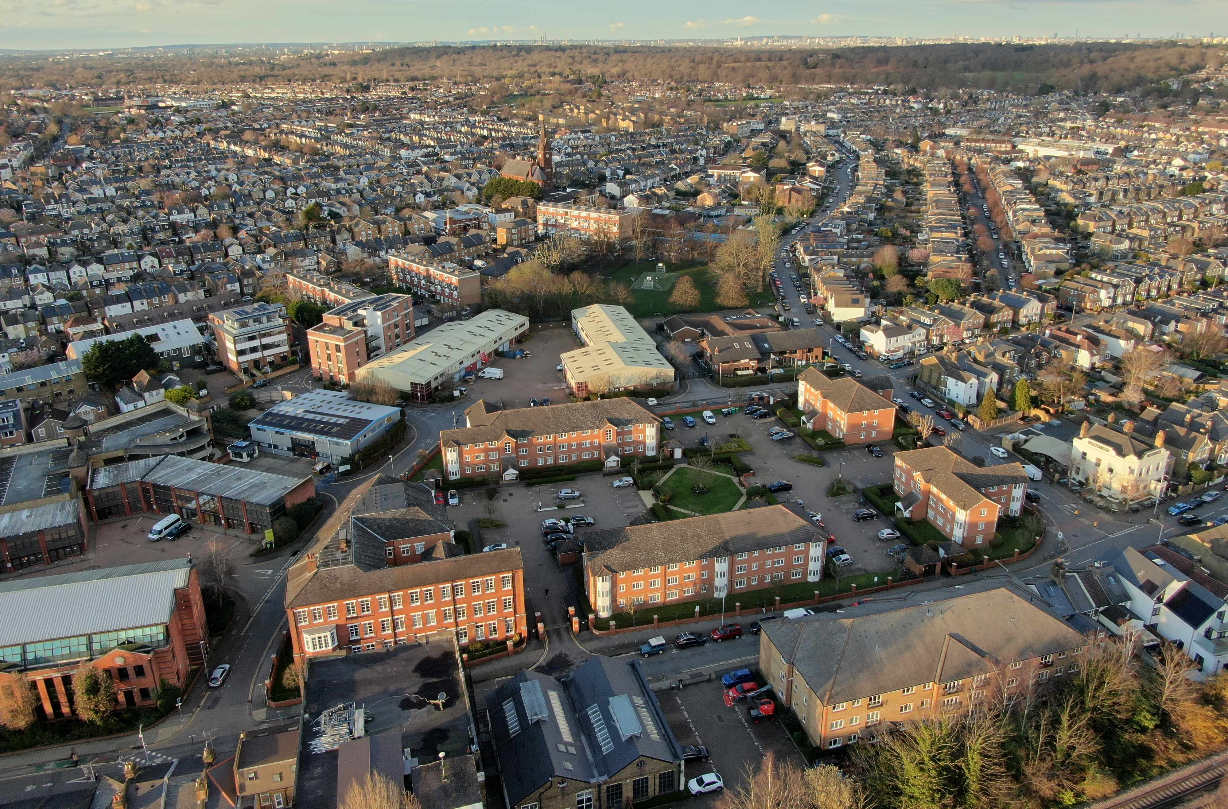 Elm Road West from the Air 2024