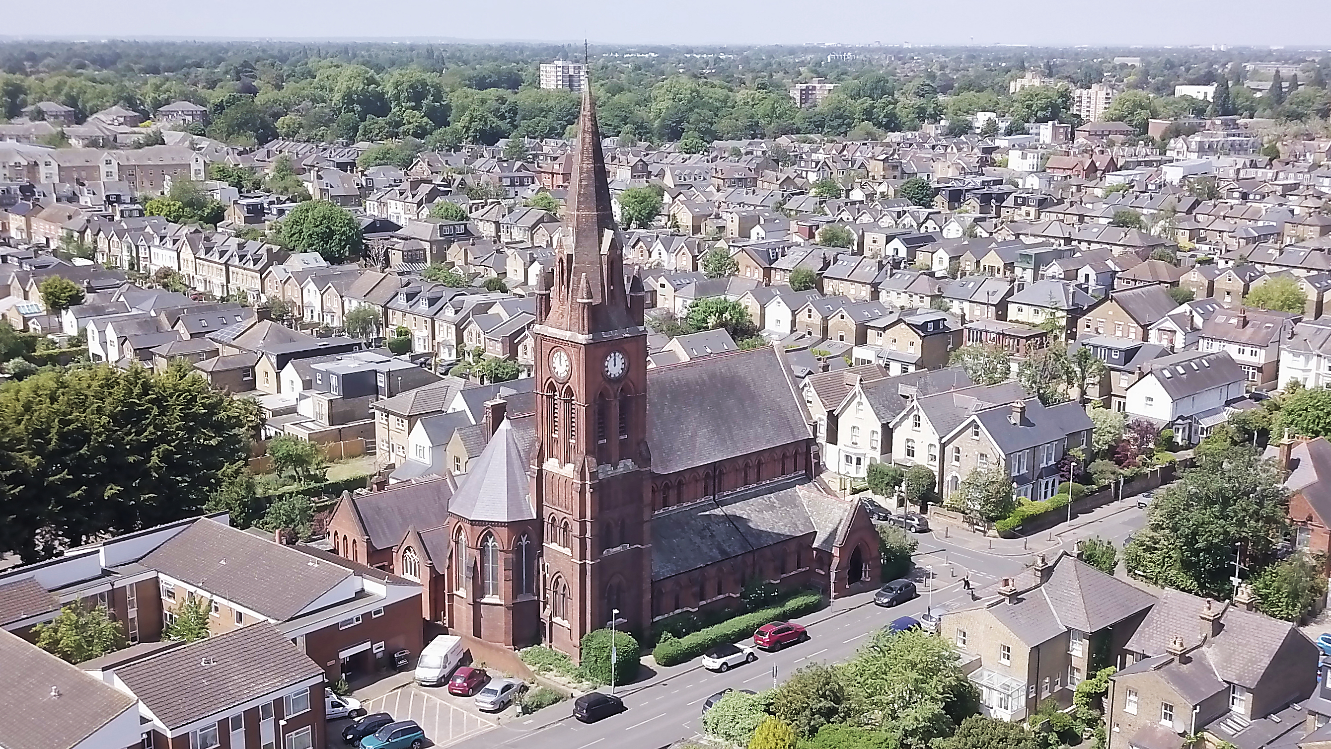 Aerial view of St Luke's from the East